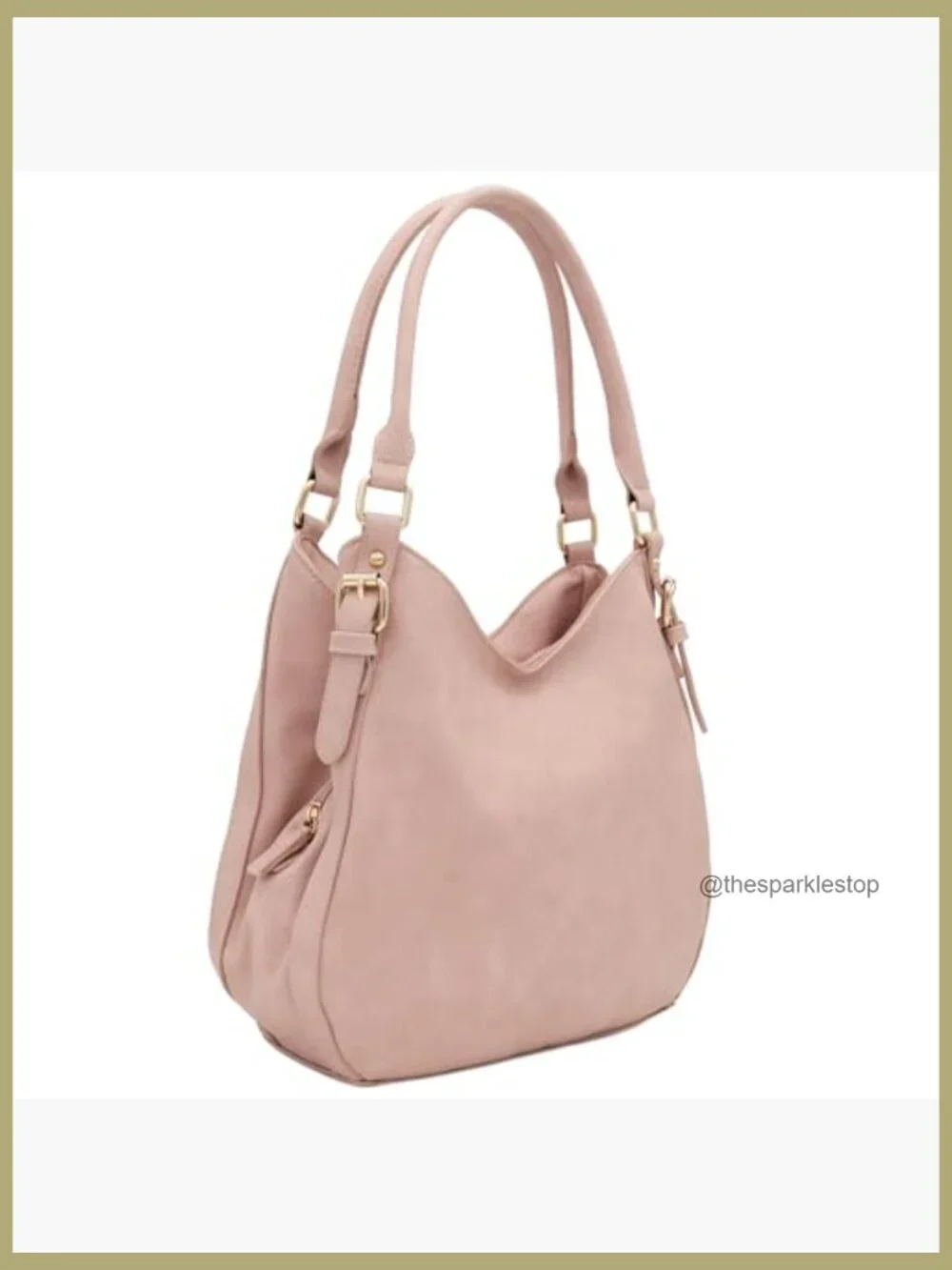 Lightweight Faux Leather 3 Compartment Medium Hobo Bag